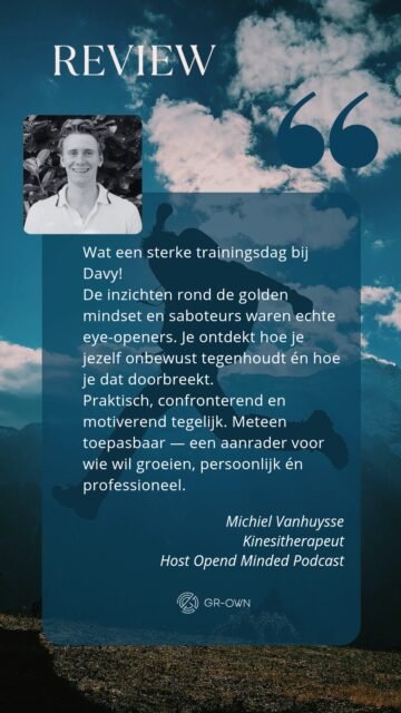 Wat heb ik genoten van deze eerste editie van de Golden Mindset Trainingsdag. Dit voelt voor mij nooit als werken: geweldige mensen samenbrengen om inzichten te delen en te praten over waar het echt over gaat en samen te groeien. Daarom komt er alvast een tweede editie aan. Ben jij erbij?