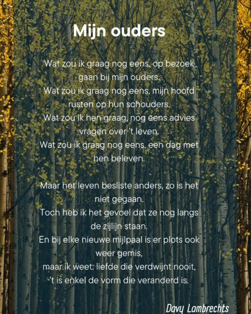 Zoals ik eerder deelde, ben ik ondertussen iets meer dan een week geleden geopereerd.

Het is ondertussen al 13 jaar geleden dat ik mijn moeder verloor aan kanker en 4 jaar geleden dat ik mijn vader verloor aan COVID.

Natuurlijk mis ik hen elke dag, in grote en kleine dingen. Maar in de periode rond mijn operatie was dat gemis plots veel groter. Opeens had ik nood om hen nog eens om advies te vragen. Opeens miste ik het enorm dat ze niet naar het ziekenhuis konden komen om mijn favoriete snacks mee te brengen.

Zo zie je maar: rouwen is geen stappenplan, maar een cyclisch proces.

In diezelfde periode voelde ik me ook enorm dankbaar. Voor de lieve berichten, de bezoekjes, mijn geweldige vrouw en kinderen.

En dat allemaal tegelijkertijd. Want ook dat is oké.